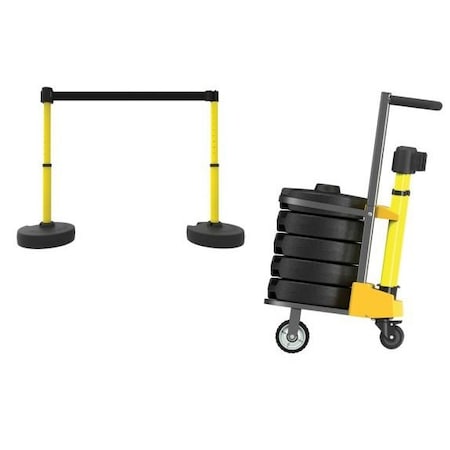 Accuform MOBILE BANNER STAKE STANCHION CART PRB915YL PRB915YL